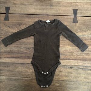 Cozy Brown Ribbed Kids Bodysuit